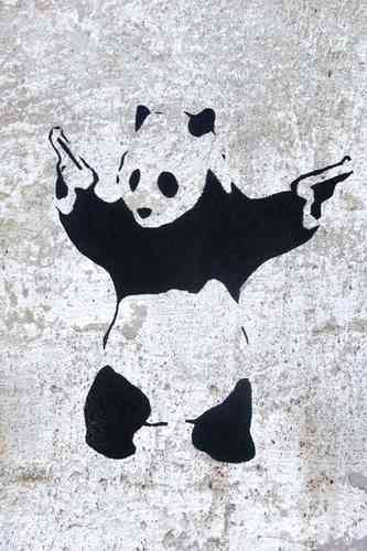 Banksy - Panda Guns Mini Paper Poster