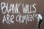 Black Framed - Banksy - Blank Walls Are Criminal Mini Poster