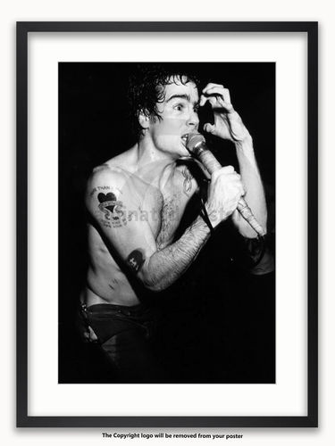 Framed with WHITE mount Henry Rollins - Black Flag - A1 Poster