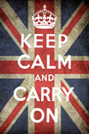 Black Framed - Keep Calm and Carry On - Union Jack - Vintage Propaganda Mini A2 Poster