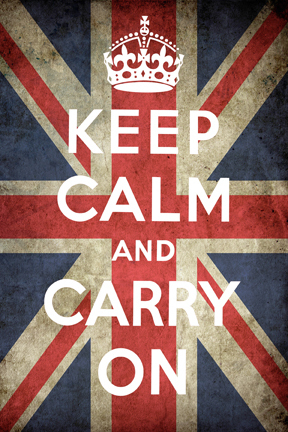 Keep Calm and Carry On - Union Jack - Vintage Propaganda Mini Paper A2 Poster