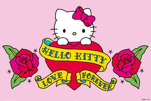 Hello Kitty -Tattoo - Love Forever h Maxi Paper Poster