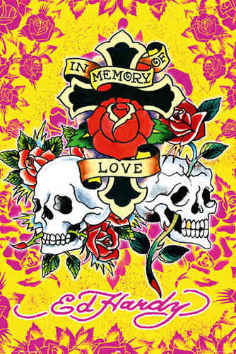 Laminated - Ed Hardy  - In Memory of Love - Maxi Poster