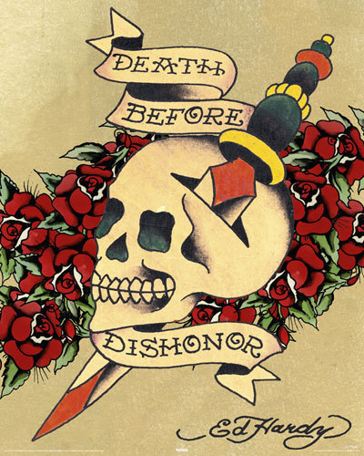Ed Hardy - Death Before Dishonor - Mini Paper Poster