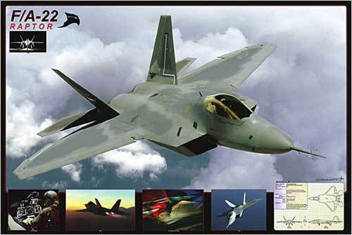 F/A-22 Raptor Aeroplane - Maxi Paper Poster