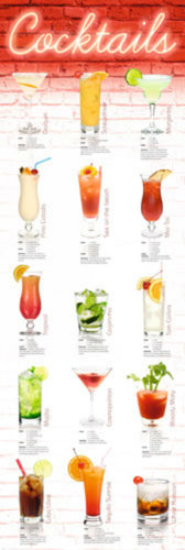 Cocktails in German - Door Paper Poster