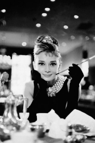 Audrey Hepburn B/W Cigarette - Giant Paper Poster