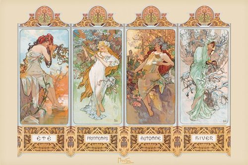 Mucha Four Seasons - Giant Paper Poster