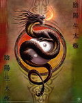 Ying Yang Dragon - Mini Paper Poster