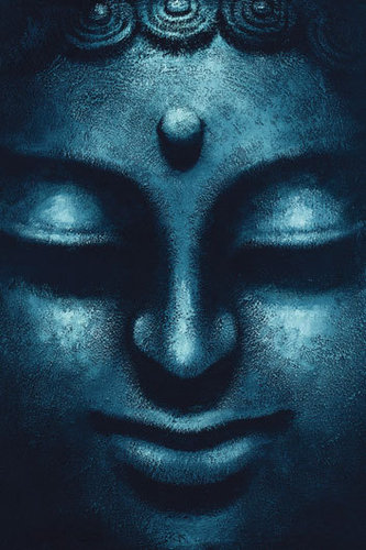 Lord Buddha Blue Maxi Paper Poster