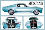 Fabulous Mustang Blue Maxi Paper Poster