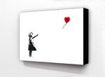 Banksy Balloon Girl White - Block Mounted