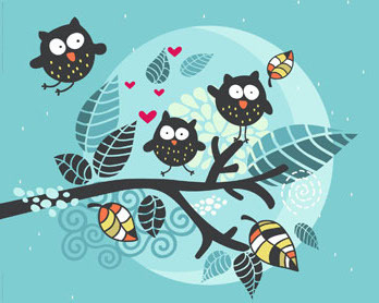 Sweet Owl - Midnight - Mini Paper Poster