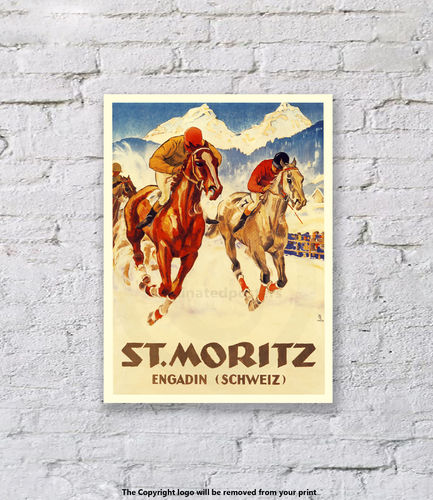 St.Moritz Winter Sports Horse - Art Print